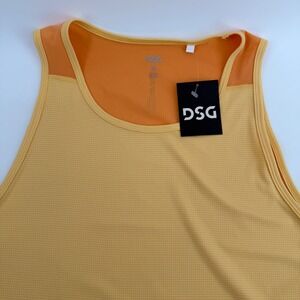 DSG Men's Athletic Tank Top Running Gym Workout Orange Yellow Mesh Size M NWT